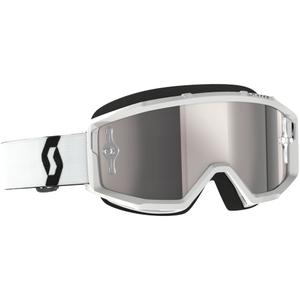Motocross-Brille SCOTT Primal CH weiß mit chromsilbernem Plexiglas