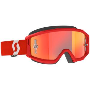 Motocross-Brille SCOTT Primal CH rot-weiß mit chromorangem Plexiglas