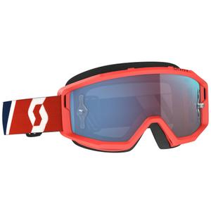 Motocross-Brille SCOTT Primal CH rot-blau mit chromblauem Plexiglas