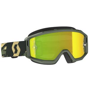 Motocross-Brille SCOTT Primal CH Camo Khaki mit chromgelbem Plexiglas