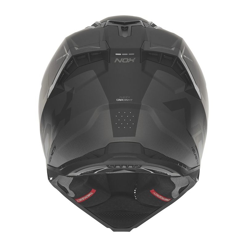 Motocross-Helm NOX N634 mattschwarz-silber