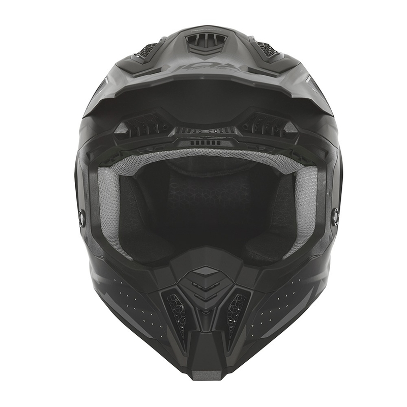 Motocross-Helm NOX N634 mattschwarz-silber