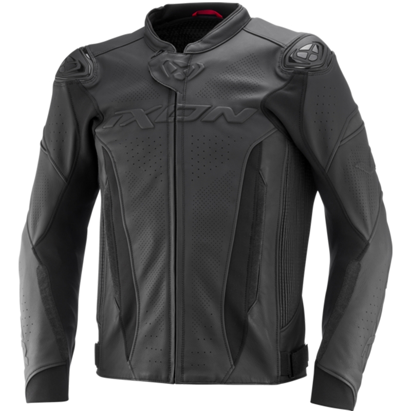 Leder-Motorradjacke IXON Vortex 3 schwarz-schwarz