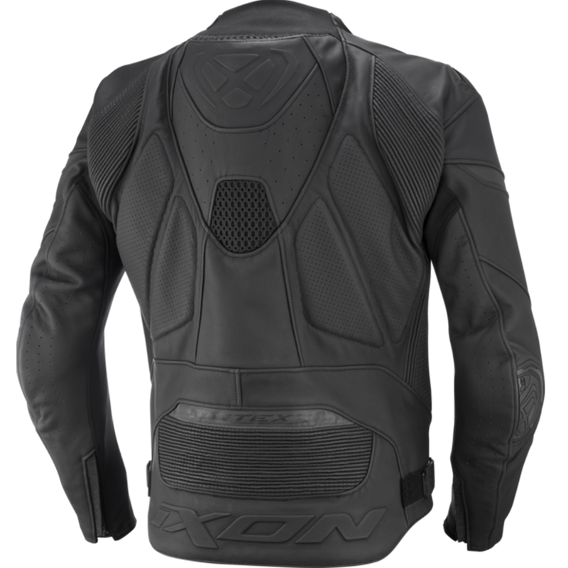 Leder-Motorradjacke IXON Vortex 3 schwarz-schwarz