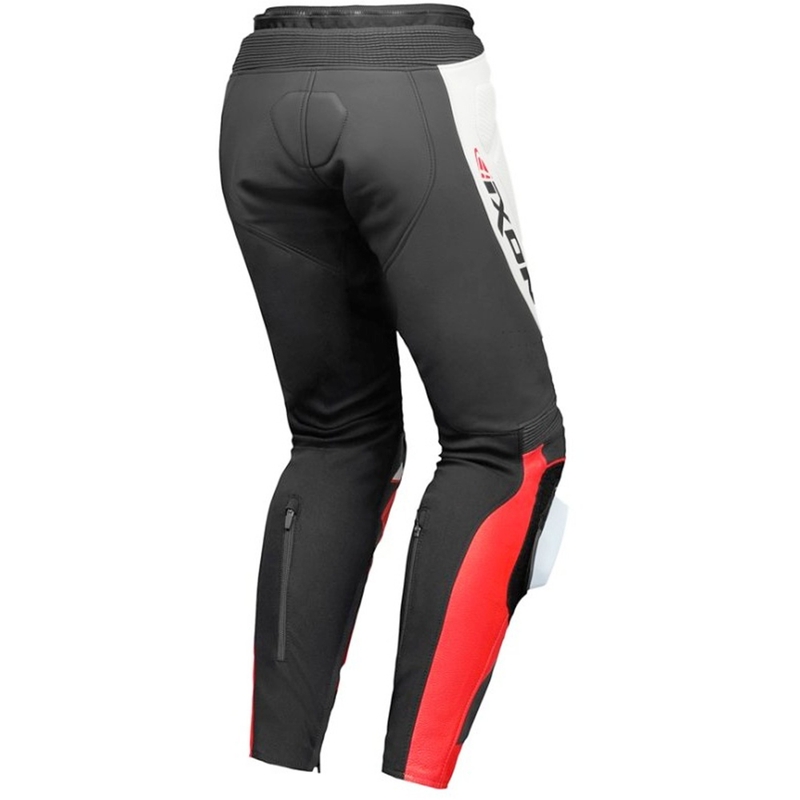 Leder-Motorradhose IXON Vortex 3 schwarz-weiß-rot