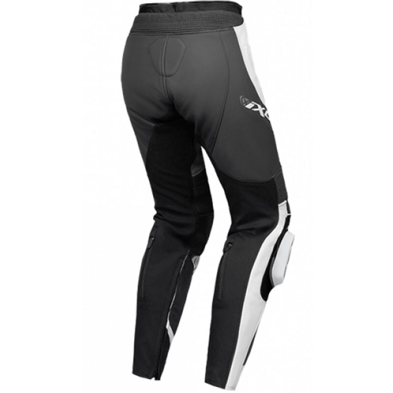 Damen-Leder-Motorradhose IXON Vortex 3 Schwarz-Anthrazit-Weiß