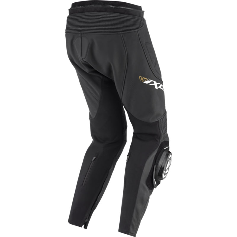 Damen-Leder-Motorradhose IXON Vortex 3 schwarz-weiß-gold