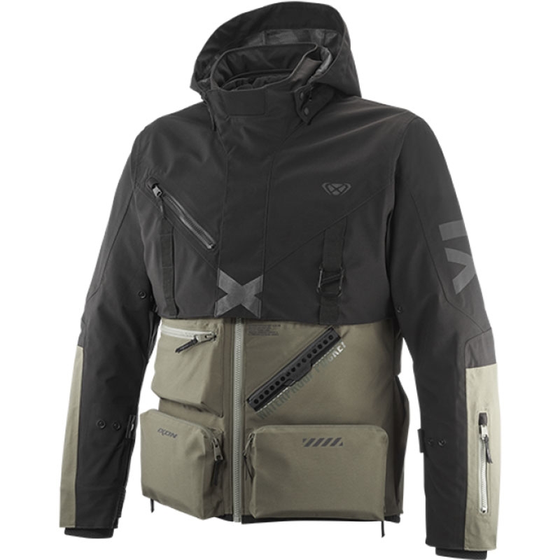 Motorradjacke IXON Etna Khaki-Schwarz
