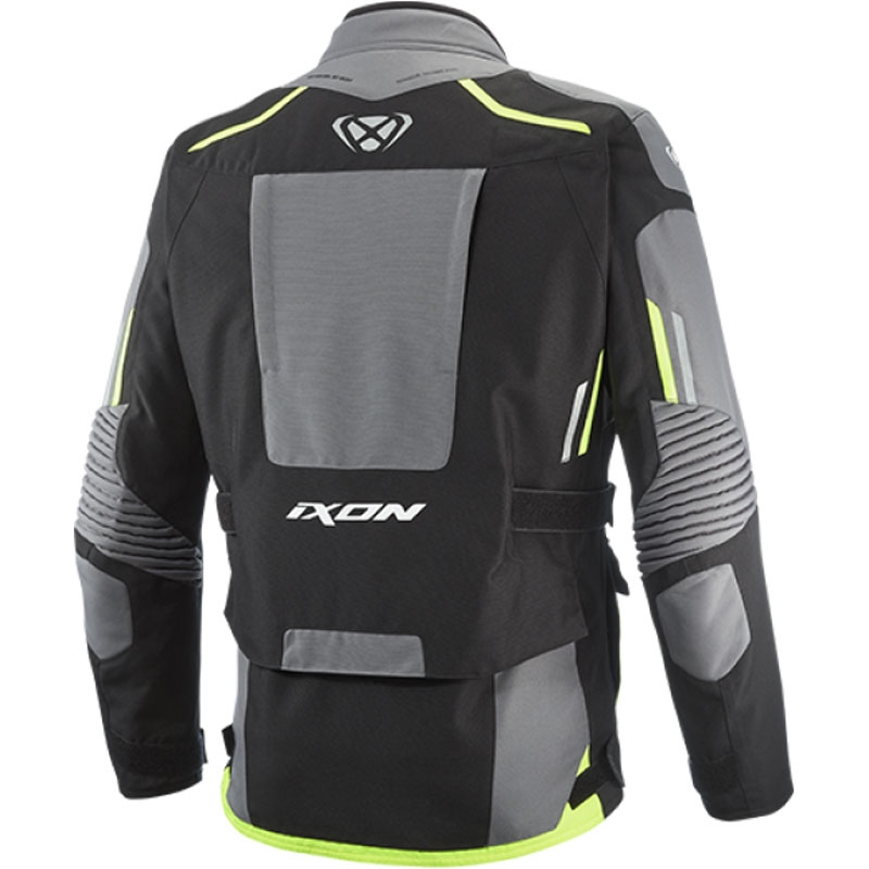 Motorradjacke IXON Midgard schwarz-grau-fluogelb