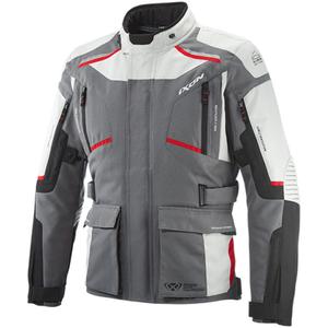 Motorradjacke IXON Midgard grau-schwarz-rot