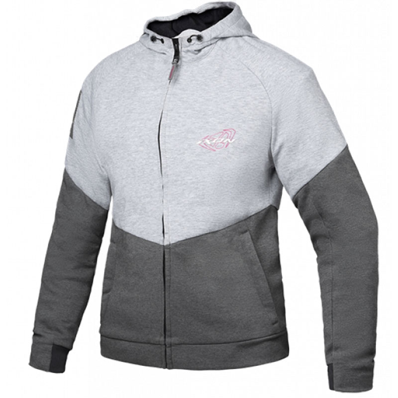 Damen-Motorradjacke IXON Touchdown grau-silber-rosa