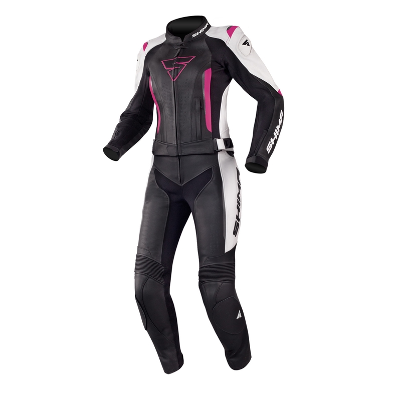 Shima Miura Schwarz-Weiß-Fuchsia Motorrad-Overall für Damen Ausverkauf
