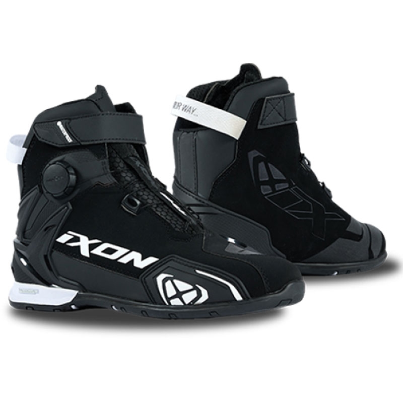 Damen-Motorradstiefel IXON Bull 2 WP schwarz-weiß