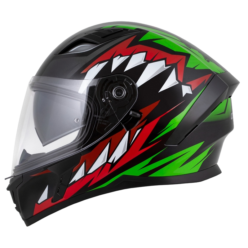 Cassida Orbit Strix Integralhelm rot-grün-grau-weiß-schwarz
