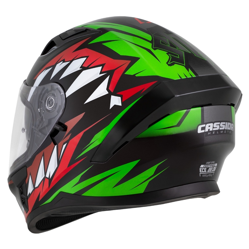 Cassida Orbit Strix Integralhelm rot-grün-grau-weiß-schwarz