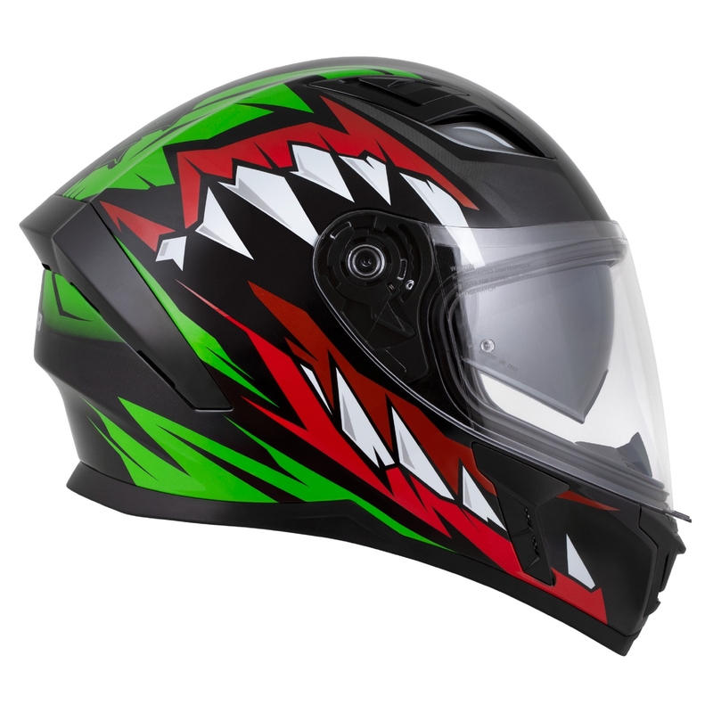 Cassida Orbit Strix Integralhelm rot-grün-grau-weiß-schwarz