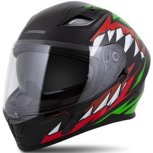 Cassida Orbit Strix Integralhelm rot-grün-grau-weiß-schwarz