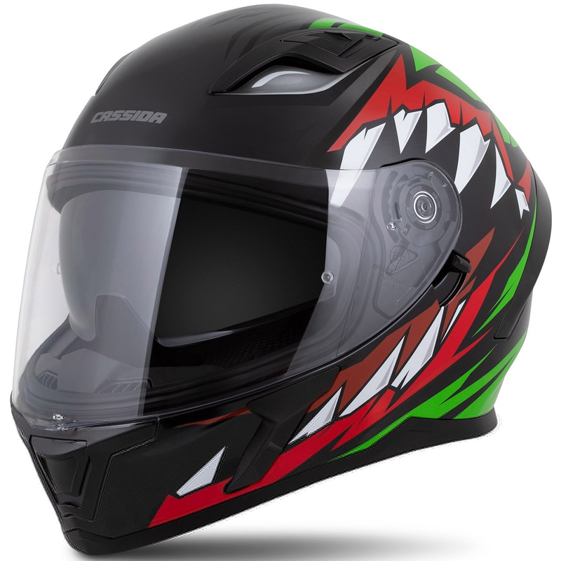 Cassida Orbit Strix Integralhelm rot-grün-grau-weiß-schwarz