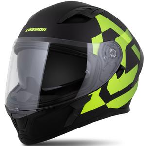 Cassida Orbit Grind Integralhelm mattschwarz-fluogelb