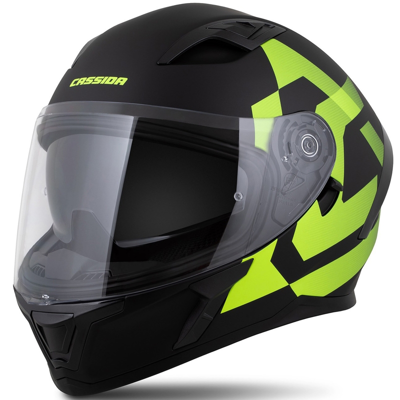 Cassida Orbit Grind Integralhelm mattschwarz-fluogelb
