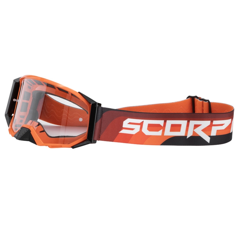 Scorpion E24 Motocrossbrille orange-schwarz mit klarem Plexiglas