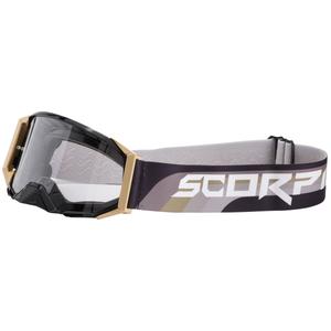 Scorpion E24 gold-schwarze Motocrossbrille mit klarem Plexiglas