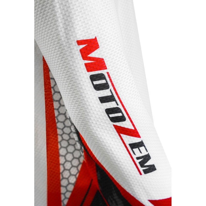 Motocross-Trikot MotoZem Ground MX weiß-schwarz-rot