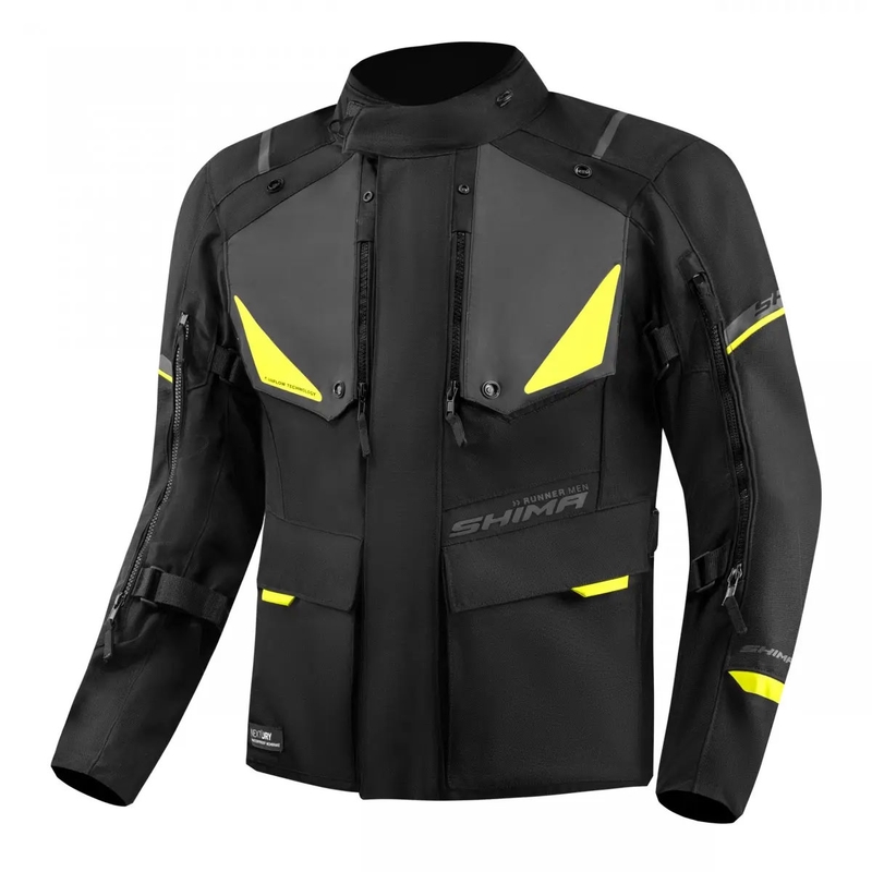 Motorradjacke Shima Runner schwarz-fluogelb