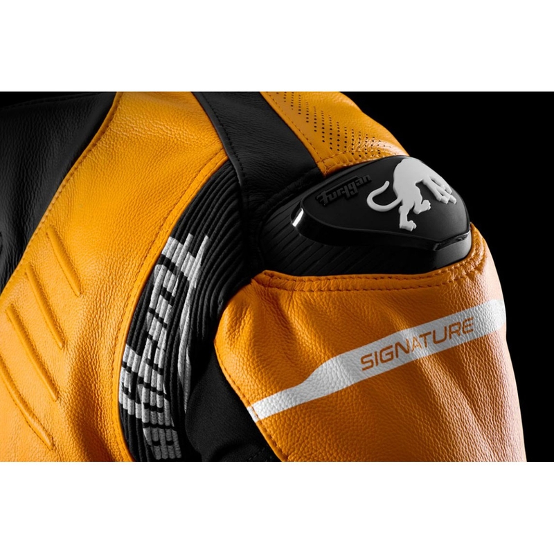 Furygan Signature 55 Leder-Motorradjacke schwarz-gelb