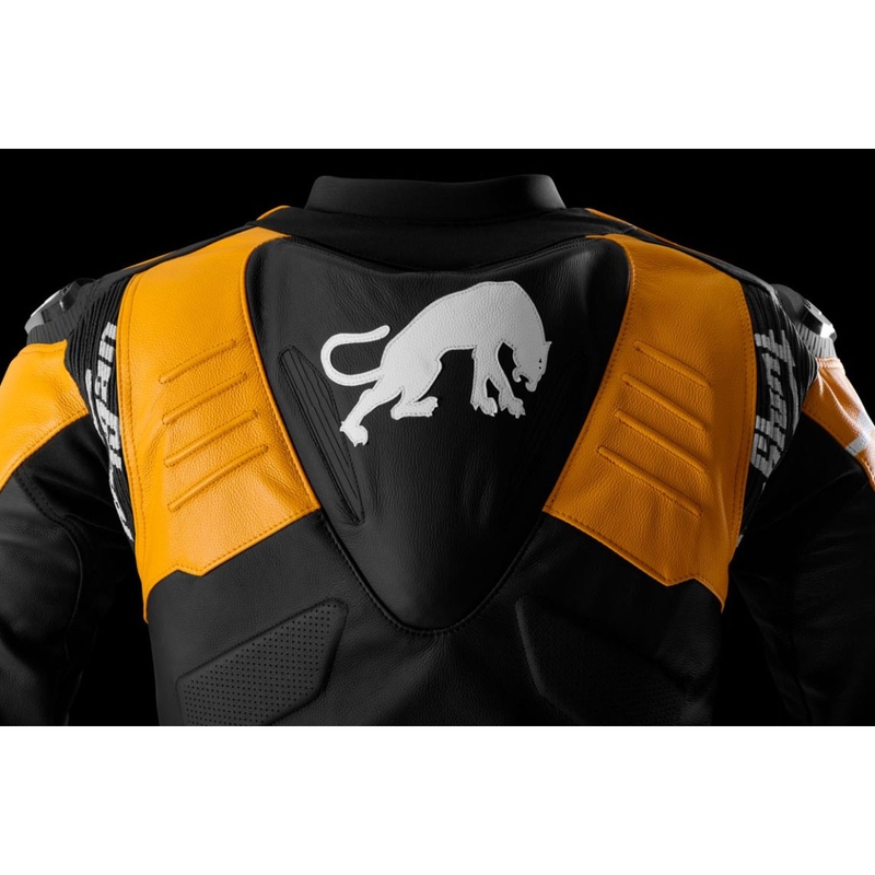 Furygan Signature 55 Leder-Motorradjacke schwarz-gelb