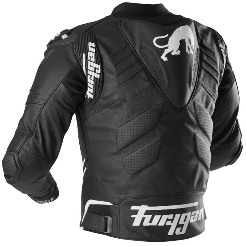 Furygan Sirius Leder Motorradjacke schwarz-weiß