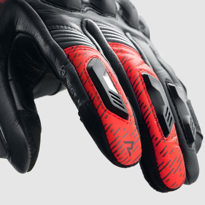 Motorradhandschuhe Rebelhorn Viper schwarz-grau-fluo rot