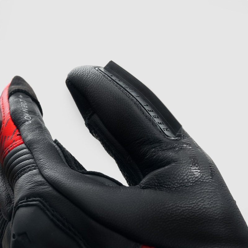 Motorradhandschuhe Rebelhorn Viper schwarz-grau-fluo rot