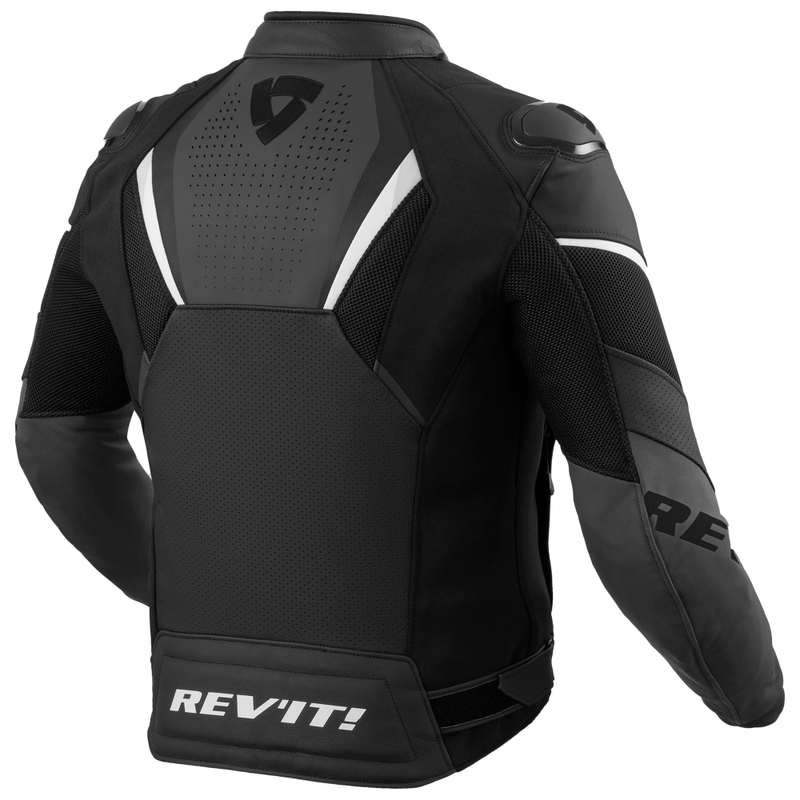 Revit Automate Leder Motorradjacke Schwarz