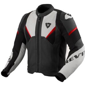 Revit Automate Leder-Motorradjacke schwarz-hellgrau
