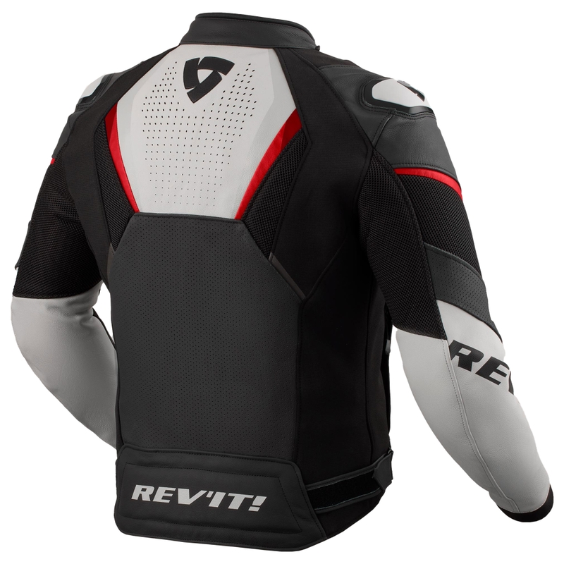 Revit Automate Leder-Motorradjacke schwarz-hellgrau