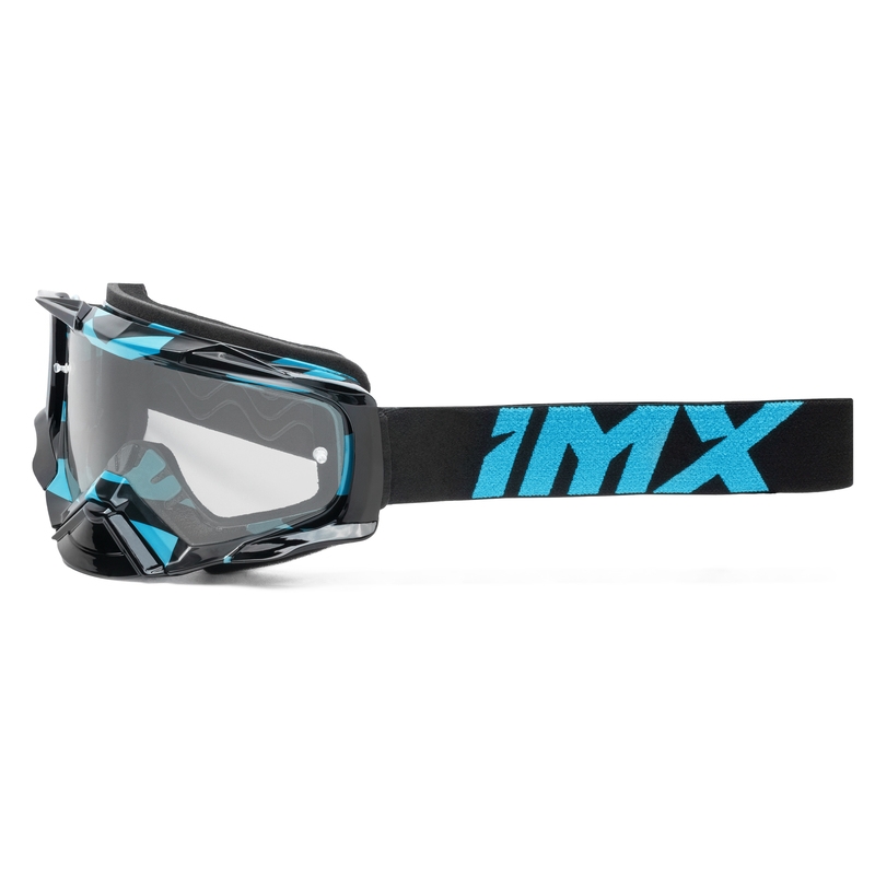 Motocrossbrille iMX Dust Graphic schwarz-blau mit klarem Plexiglas