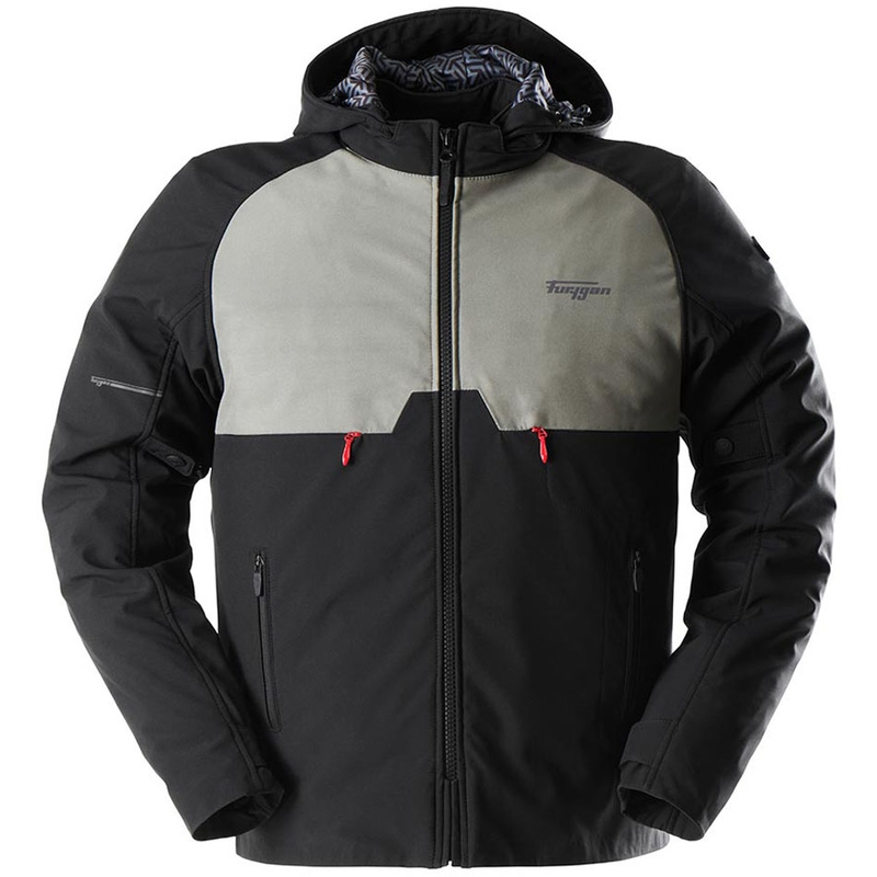 Motorradjacke Furygan Addax schwarz-khaki grün
