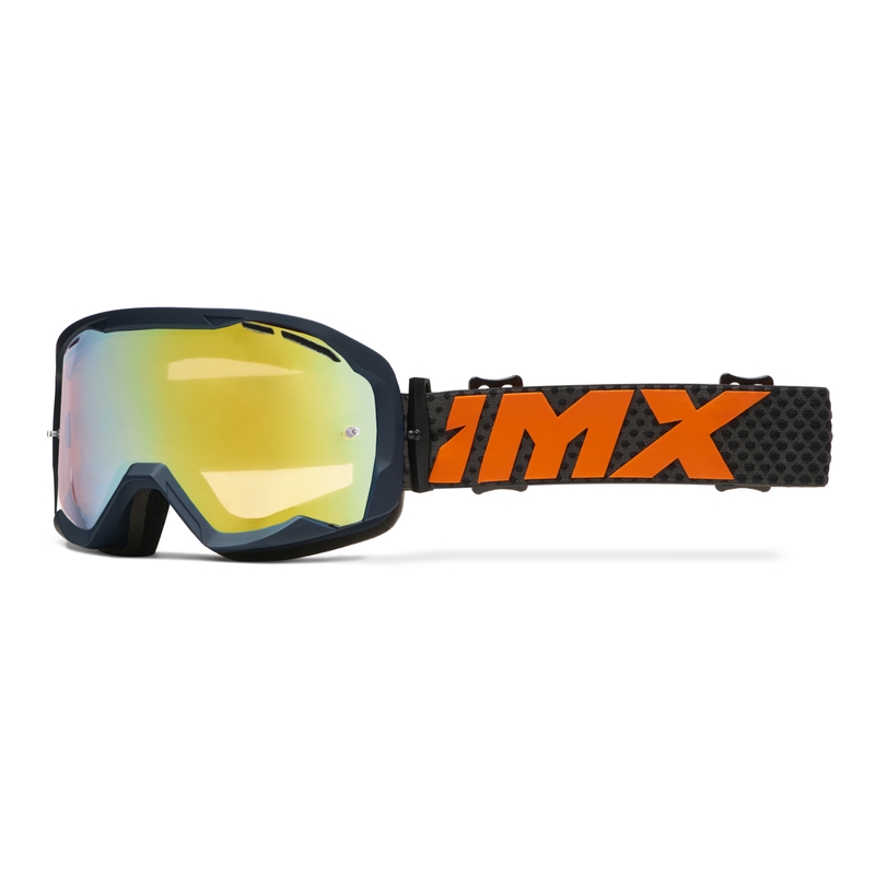 iMX Endurance Flip Motorradbrille blau-orange mit Iridium Plexiglas