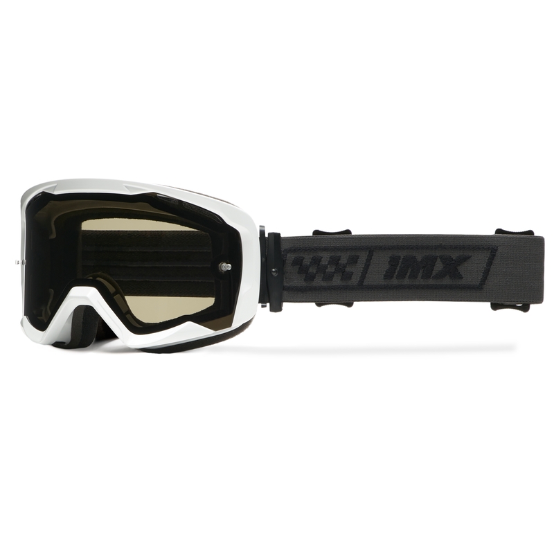 iMX Endurance Race Motorradbrille weiß-schwarz mit getöntem Plexiglas