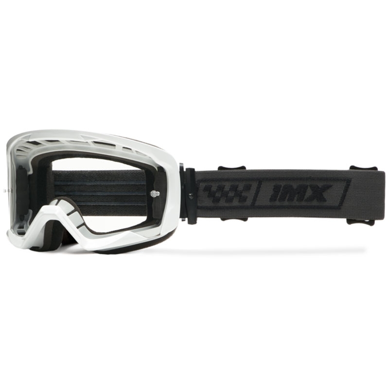 iMX Endurance Race Motorradbrille weiß-schwarz mit getöntem Plexiglas