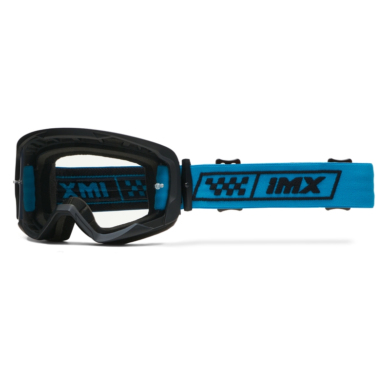 iMX Endurance Race Motorradbrille schwarz-blau mit Iridium Plexiglas