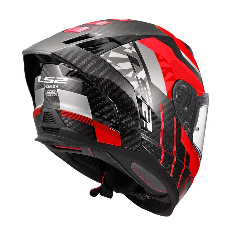 Integralhelm Motorrad LS2 FF807 Dragon Trax rot