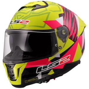Integralhelm Motorrad LS2 FF808 Stream II Tiger fluo gelb-pink