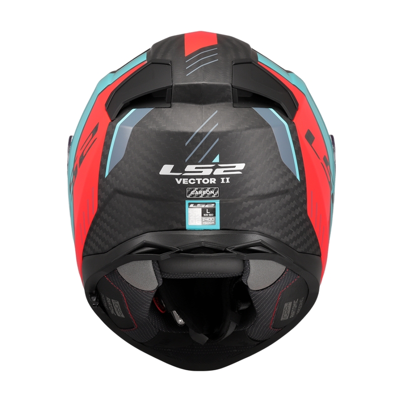 Integralhelm Motorrad LS2 FF811 Vector II C Grid rot-türkis