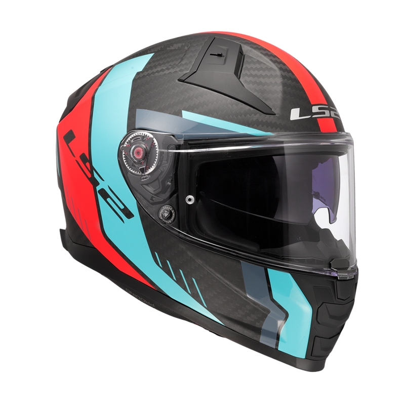 Integralhelm Motorrad LS2 FF811 Vector II C Grid rot-türkis