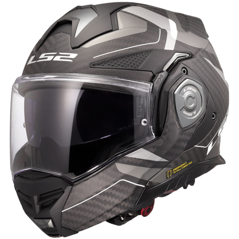 Klapphelm Motorrad LS2 FF901 Advant XC Horizon silbergrau