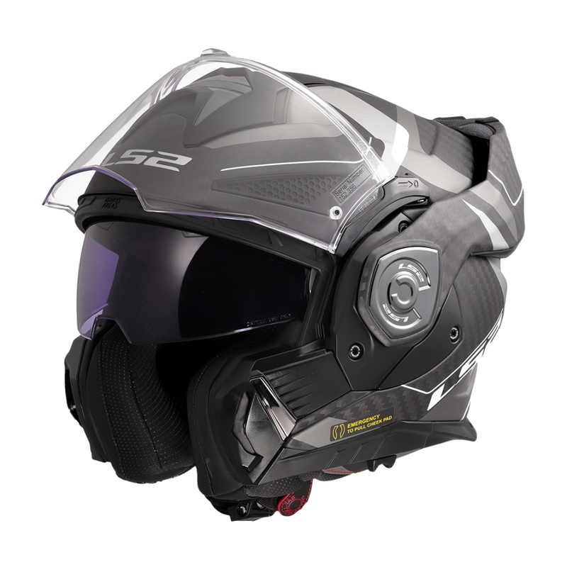 Klapphelm Motorrad LS2 FF901 Advant XC Horizon silbergrau