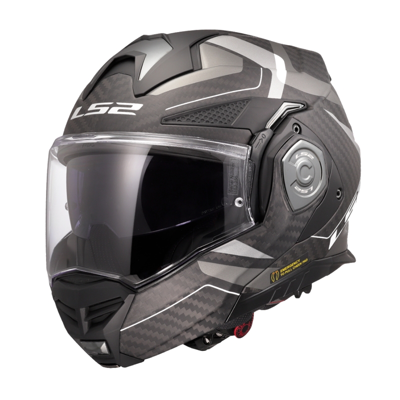 Klapphelm Motorrad LS2 FF901 Advant XC Horizon silbergrau