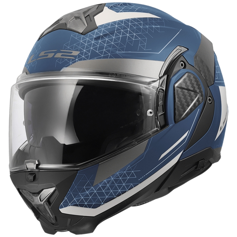 Klapphelm Motorrad LS2 FF910 Advant II Astral matt blau-grau